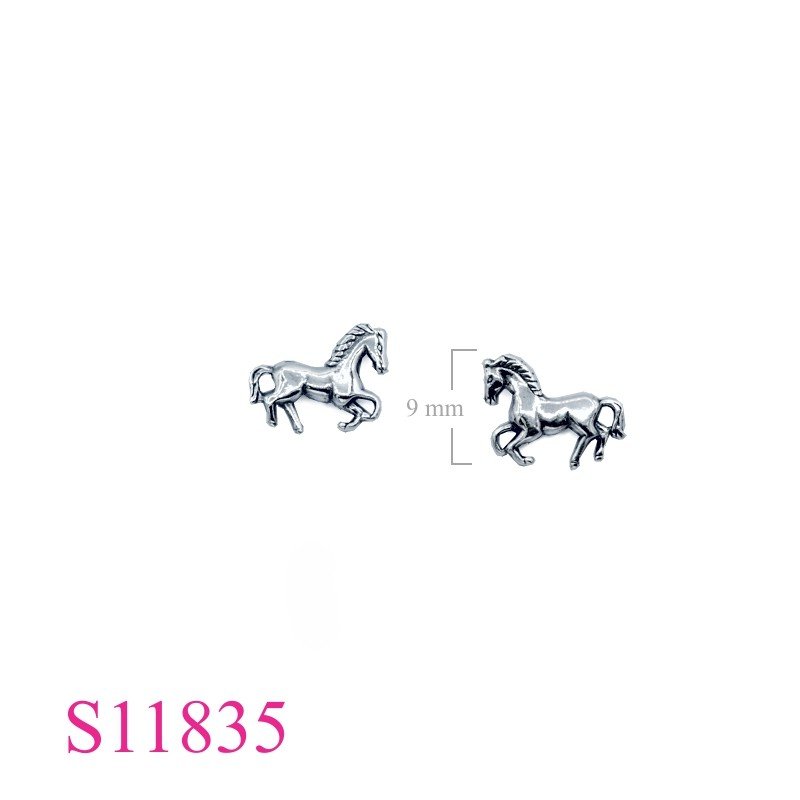 Earrings, horse.