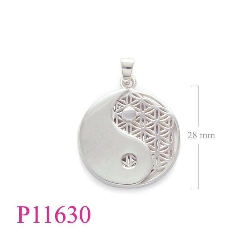 Pendant, Yin Yang on stencil cion.