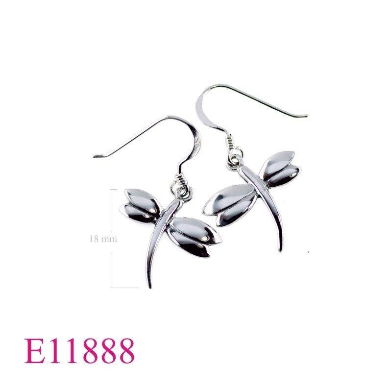 Earrings, 19mm dragonfly.