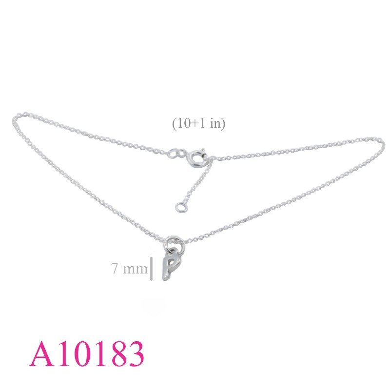 Anklet, 10 inches Chain and "P".