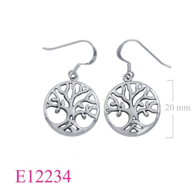 Tree Of Life Earrings, Travel Jewelry Earrings, 20mm round openwork Tree of Life.