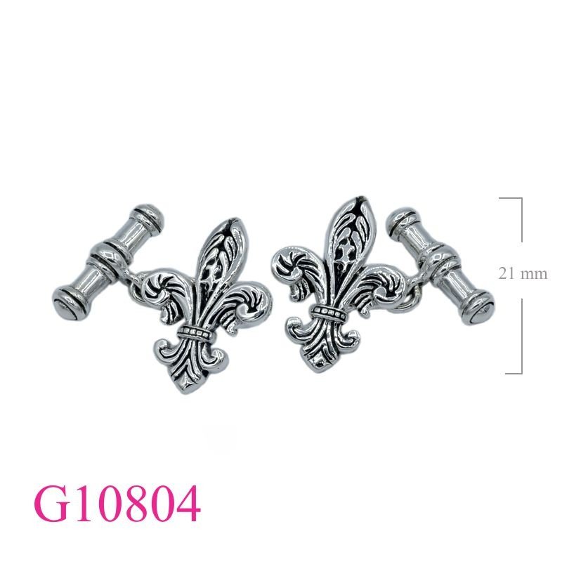 Gift Jewelry, 21mm  design Fleur de lis cufflinks.