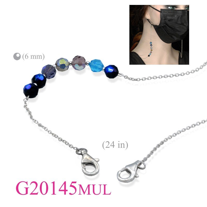 Mask Chain, 22 inches with into the galaxy crystal beads.