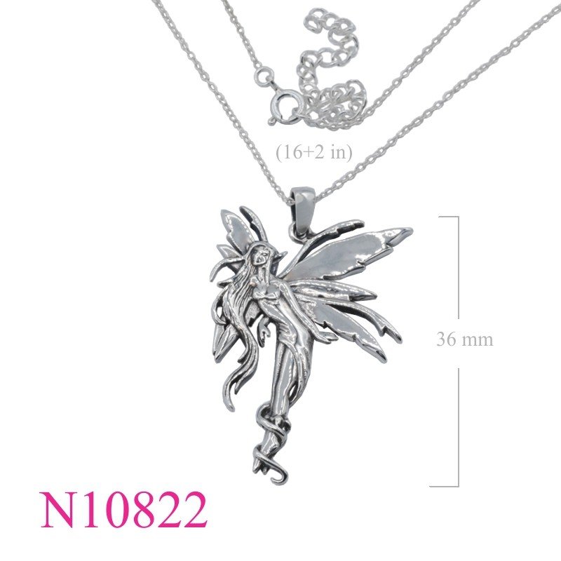 Necklace, 16 inches chain and fairy charm.