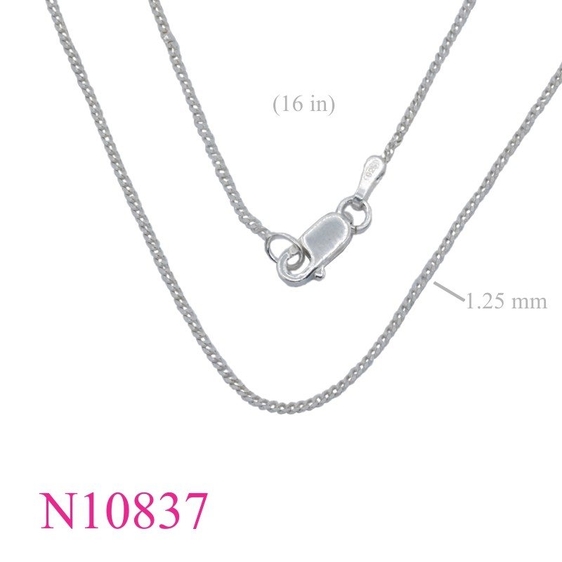 Necklace, 16 inches 1.25mm twist flat chain.