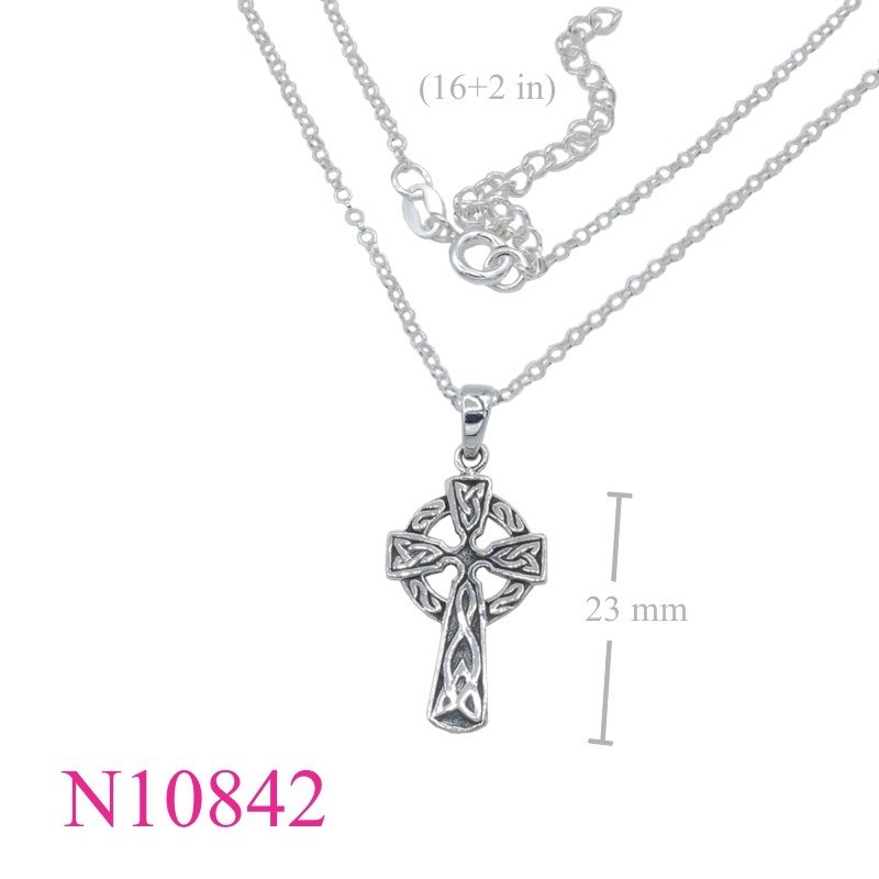 Necklace, 16 inches chain and Iona cross charm.