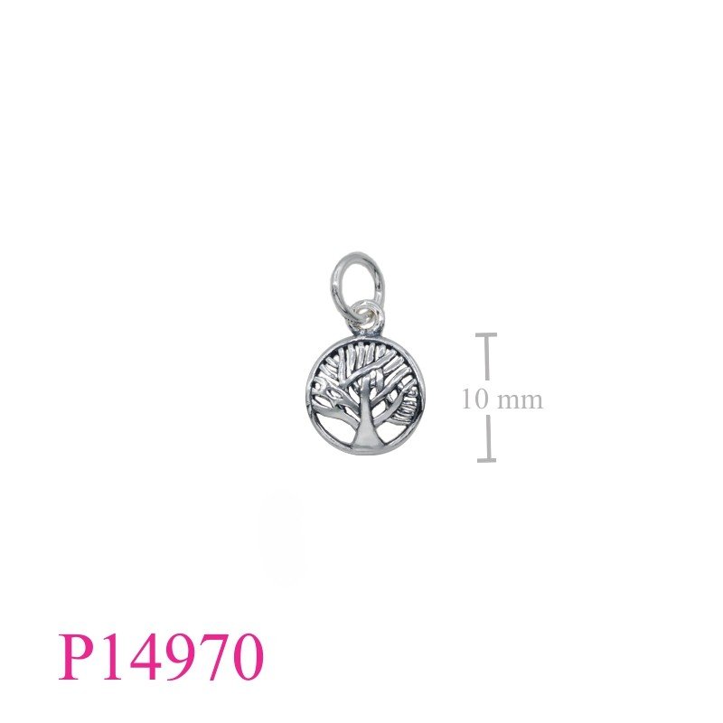 Tree Of Life Pendant, Travel Jewelry Pendant, 10mm round openwork Tree of Life.