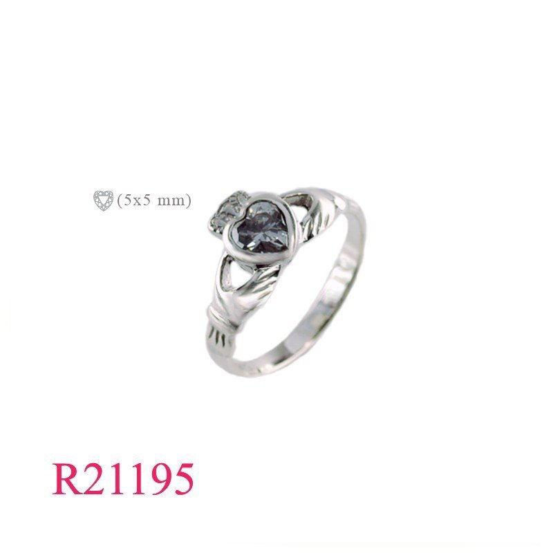 <p>Claddagh Ring, Heart Ring, CZ Ring, Claddagh with CCZ heart stone.</p>