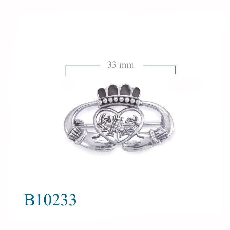 Brooch, Claddagh and thistle.