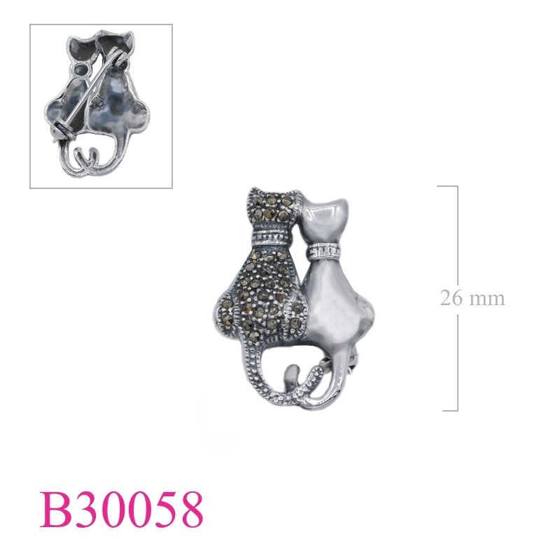 Cat Brooch, Marcasite Brooch,  lovers.