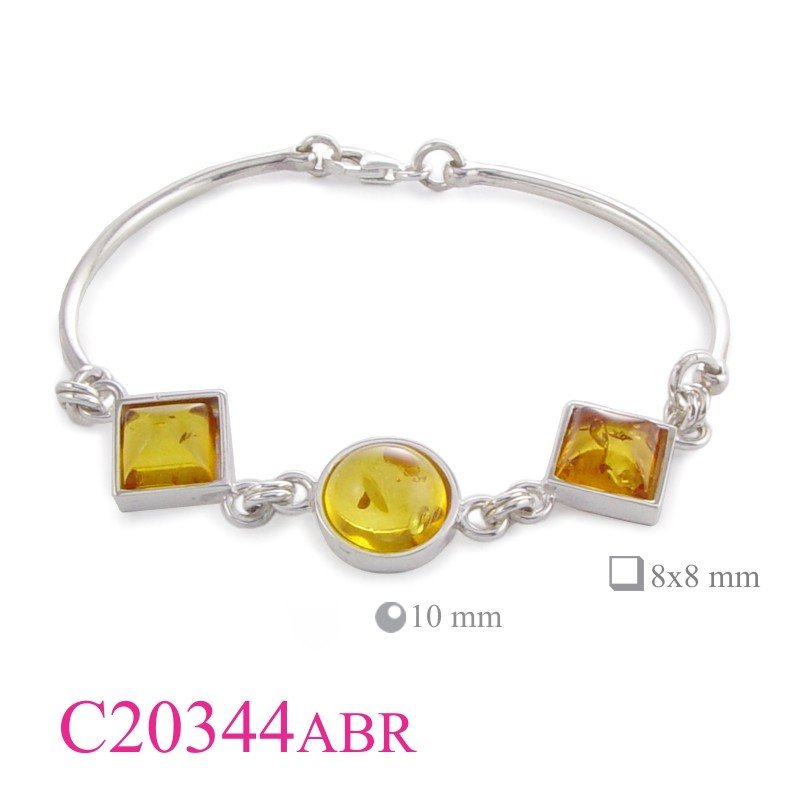 Bracelet, square and round Ambers.