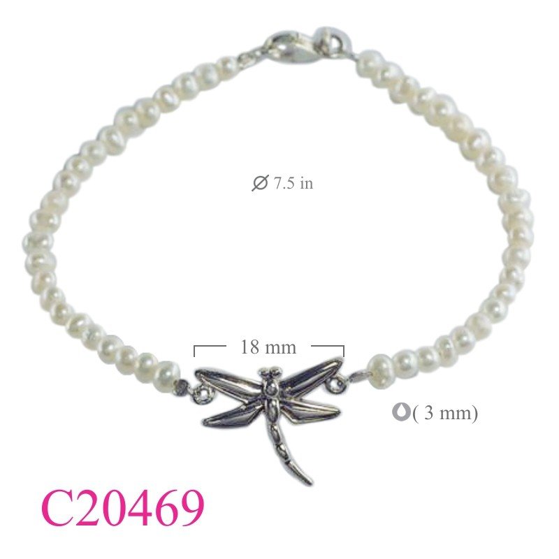 Bracelet, dragonfly and FW perls line.