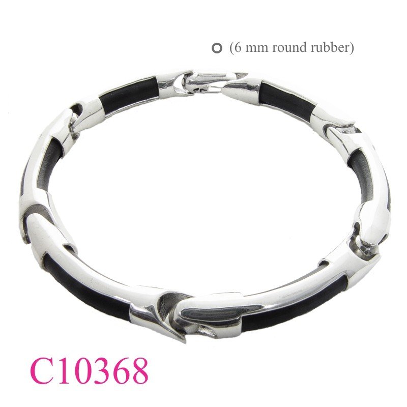 Bracelet, 21.5 cm. 3mm rubber inside.