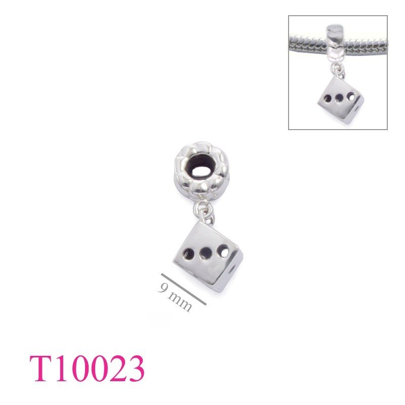 Bead, hearts ring and hanging die.