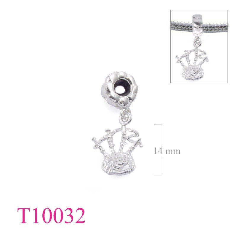 Bead, hearts ring and hanging bagpipes.