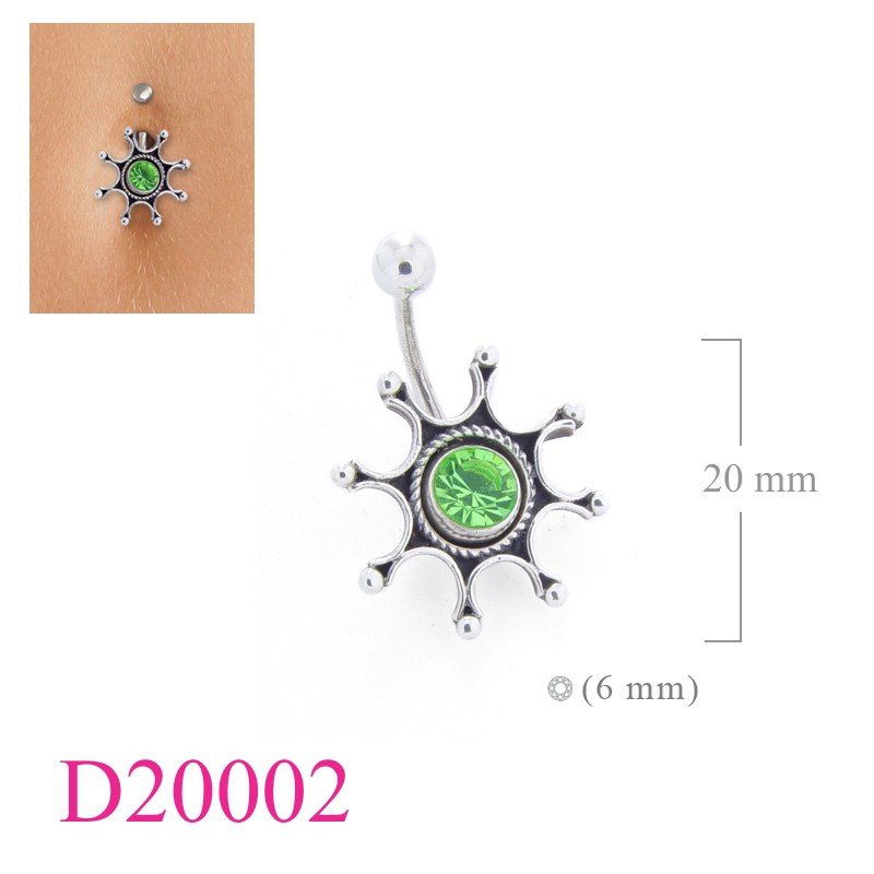 Body Jewelry, star with 6mm crystal.