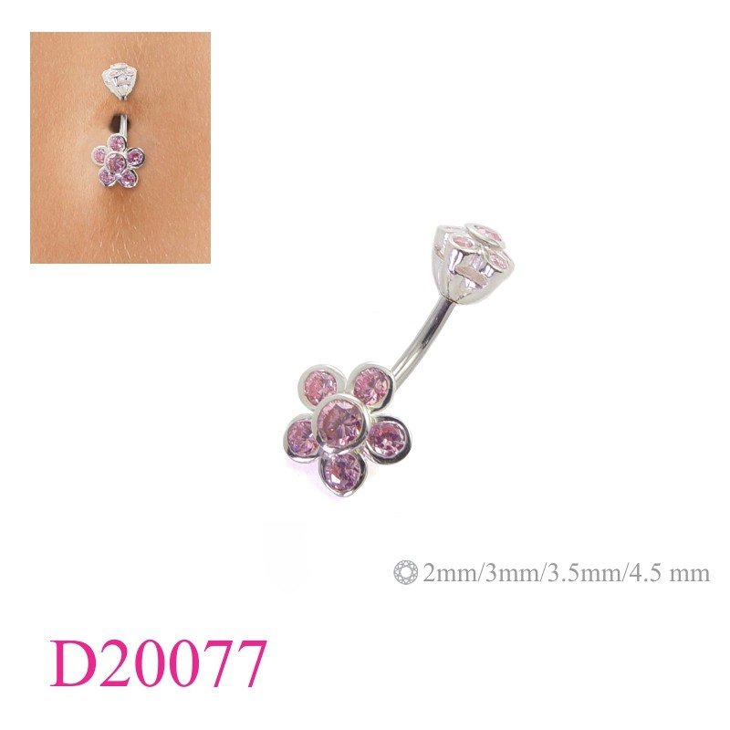 Flower Body Jewelry, flower shape and flower top round stones.