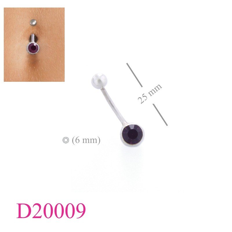 Body Jewelry, 6mm crystal Banana.