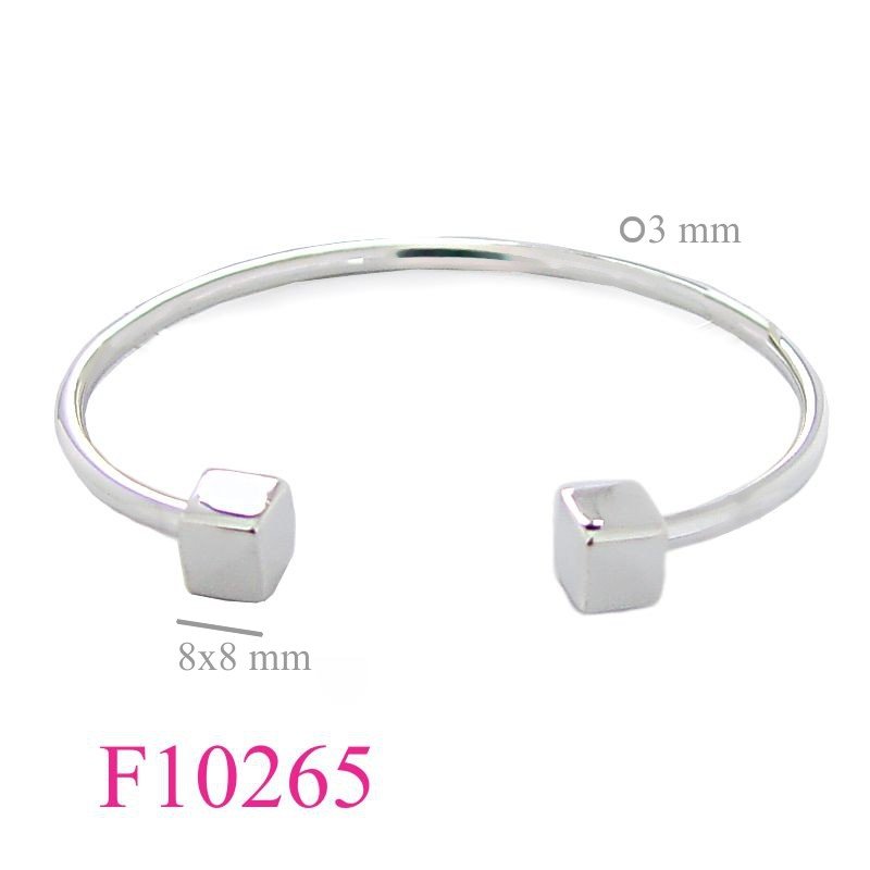 Bangle, 3mm tube, 8mm cube.