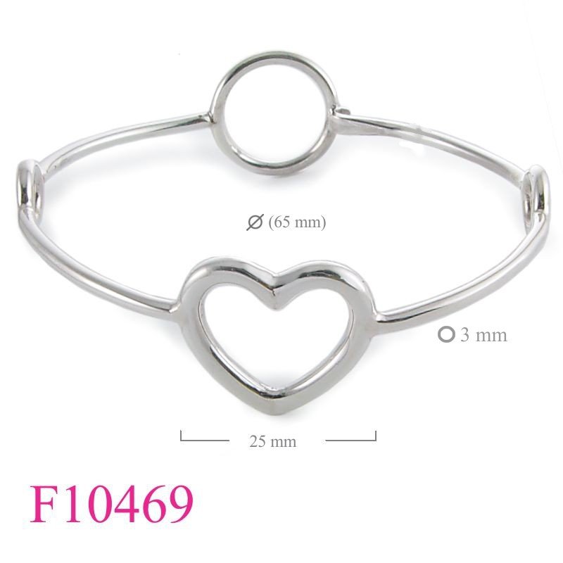 Heart Bangle, heart and rounds.