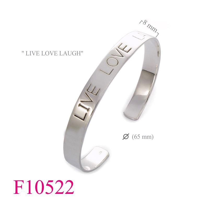 Bangle, "LIVE LOVE LAUGH" 8mm C band.