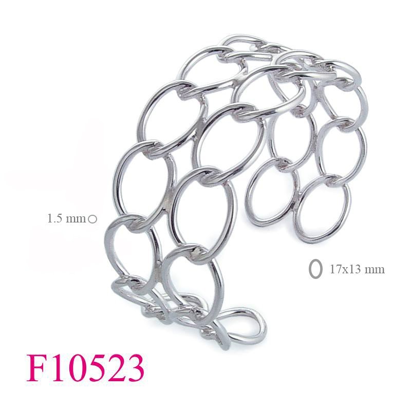Bangle, double lines oval links.