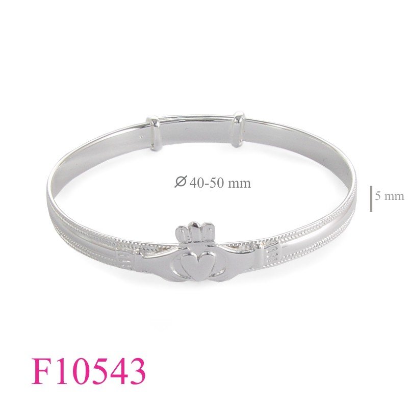 Bangle, Claddagh adjustable (max 50mm) with e coating.