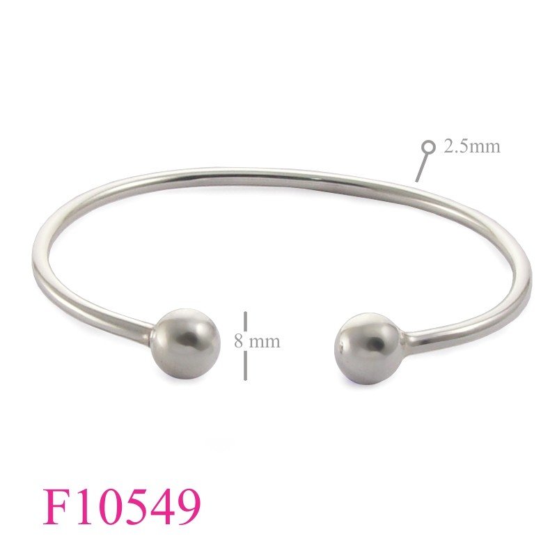 Bangle, 8mm ball 2.5mm wire torch shape.