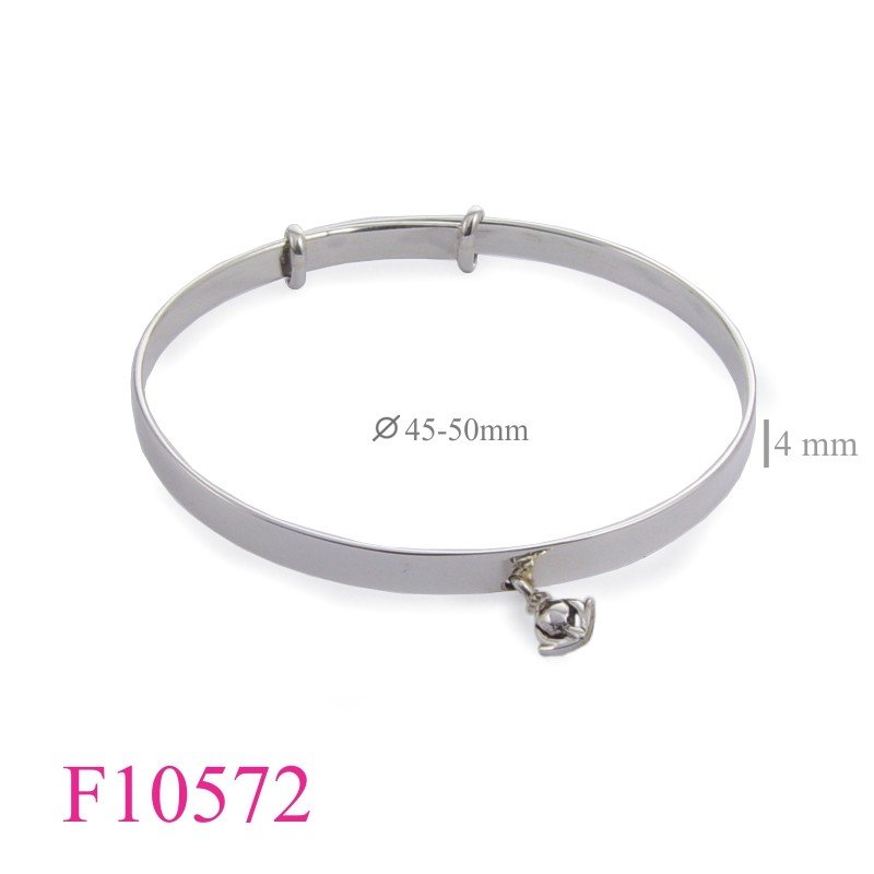 Bangle, 4mm adjustable band and hanging small Thistle (50mm max diameter).