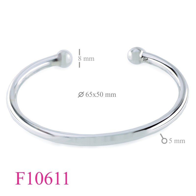 Bangle, 5mm tube and 8mm ball at both ends.