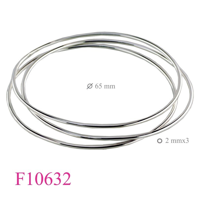 Bangle, 3 hoops 2x65mm wires.