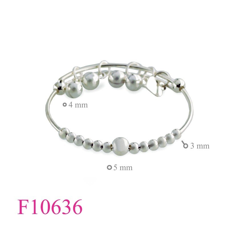 Bangle, moving beads baby size.