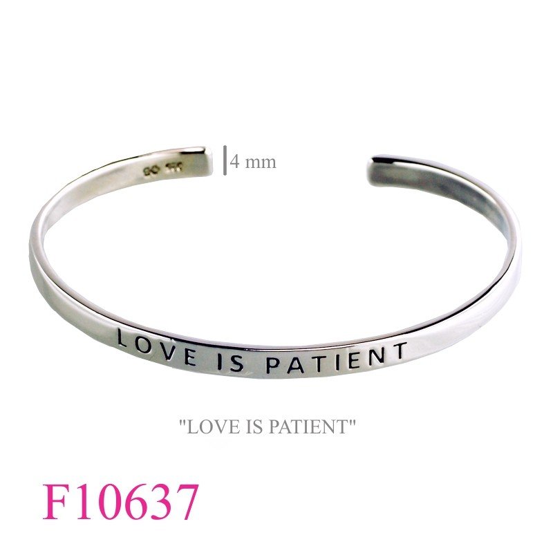 Bangle, "LOVE IS PATIENT" C band.