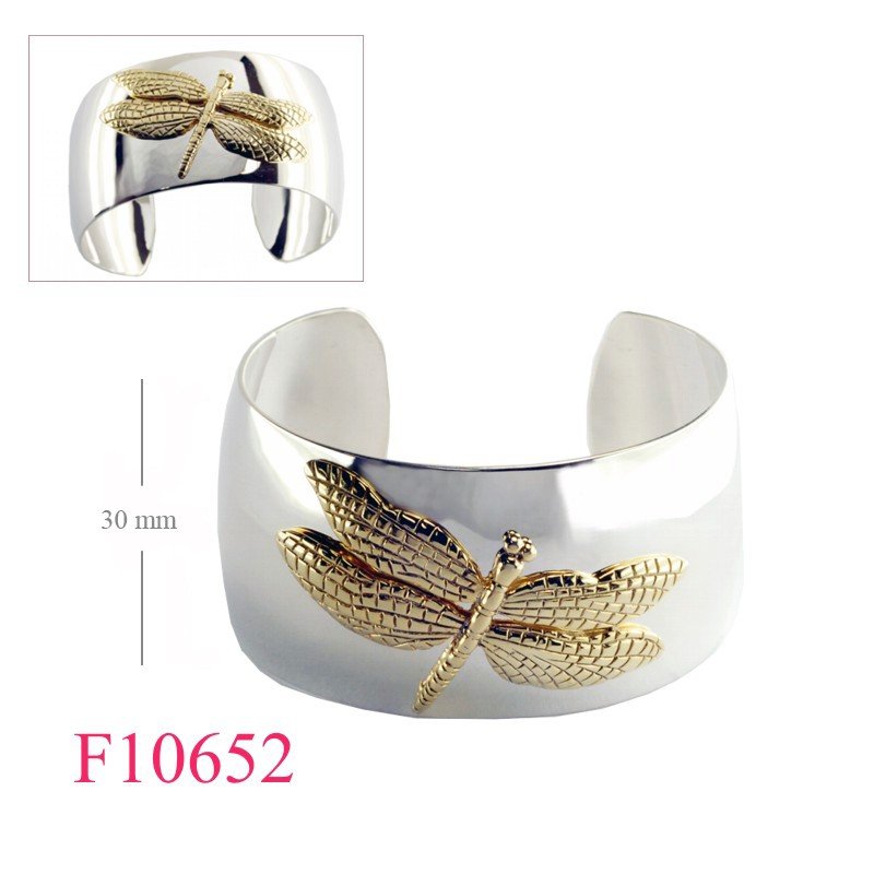 Dragonfly Bangle, Flash Gold plated  on curve band.