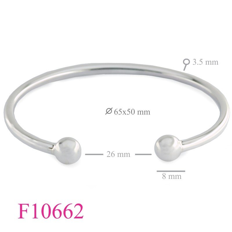 Bangle, 3.5mm wire and 8mm ball on the both ends.