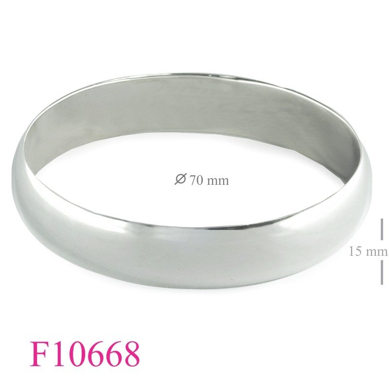 Bangle, 15x70mm puff plain band.