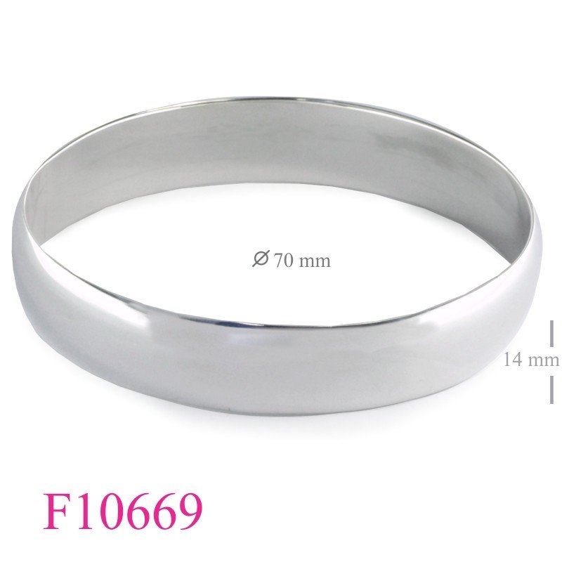 Bangle, 14x70mm puff plain band.