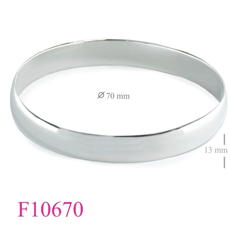 Bangle, 11x70mm puff plain band.
