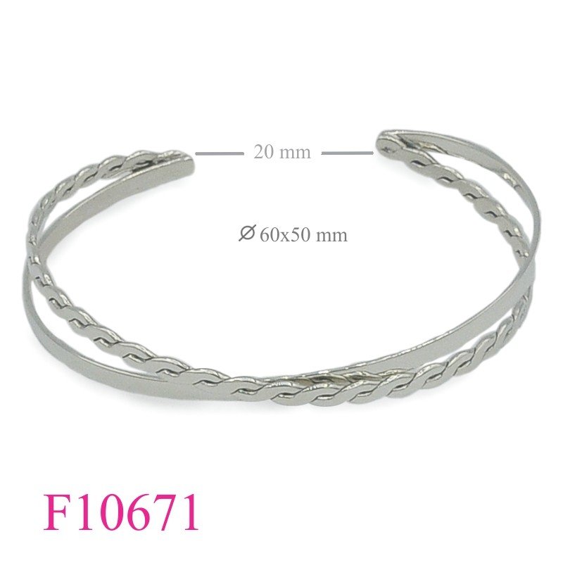 Bangle, cross twist  flat wires.