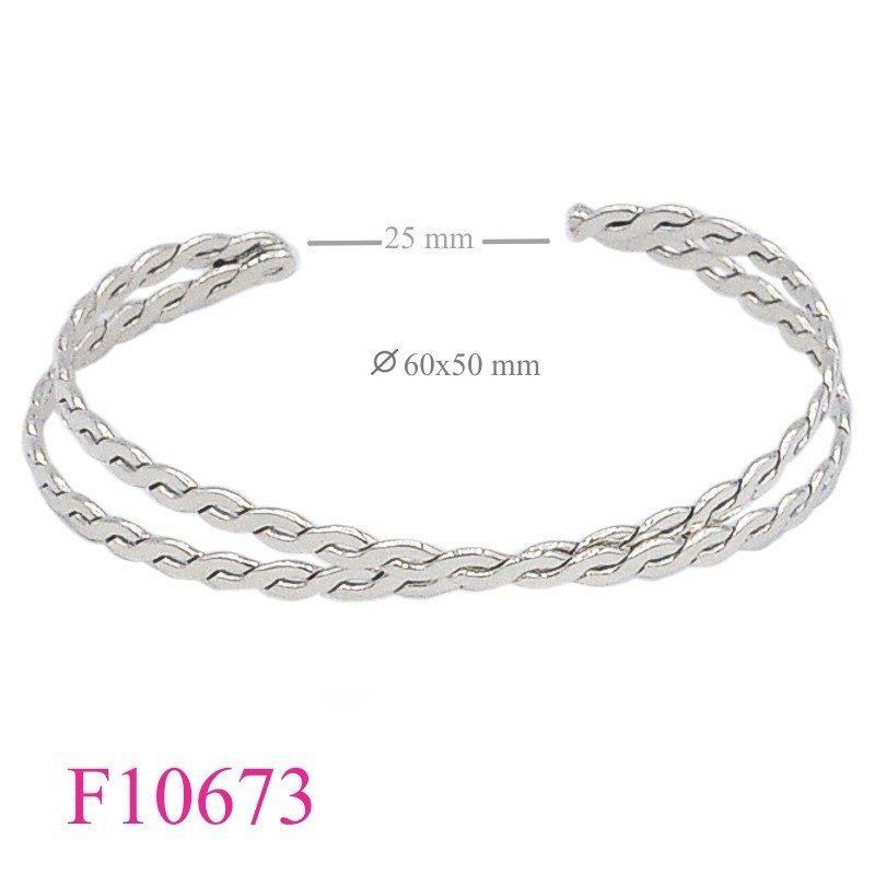 Bangle, 2 cross twist flat wires.