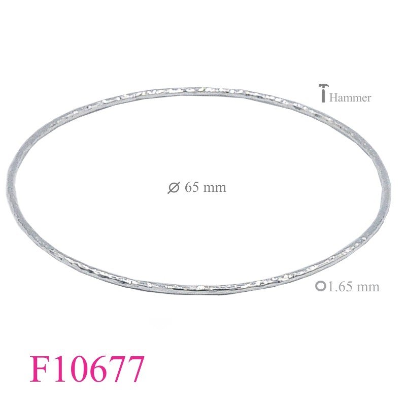 Bangle, 1.5x65mm hammered wire.