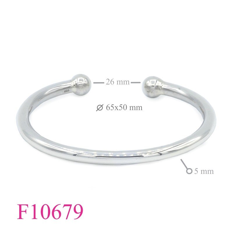 Bangle, 5mm solid wire ball ends.