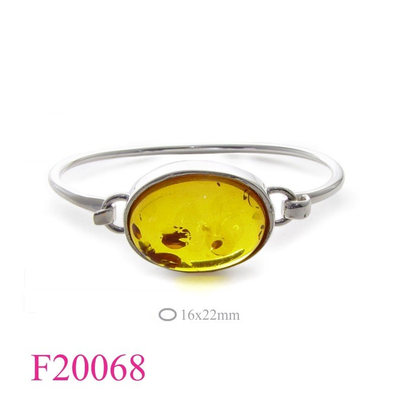 Bangle, 16x22mm Amber stone.