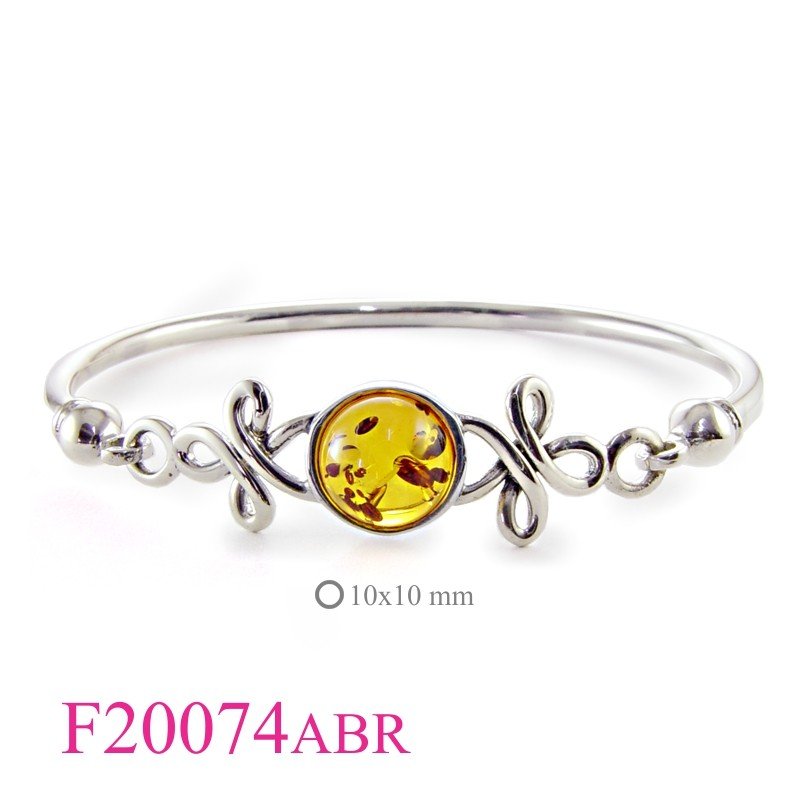 <p>Bangle, 10mm round Real Amber.</p>