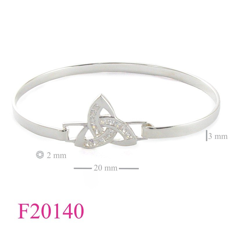Celtic Bangle, CZ Bangle, Trinity Celtic with small CCZs.