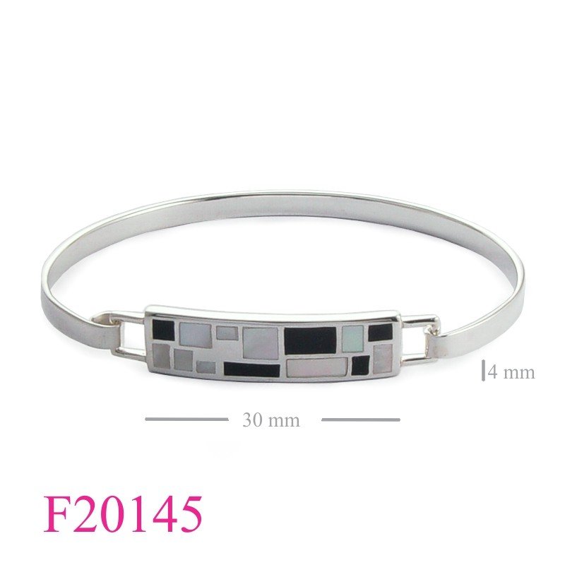 Bangle, rectangle and small rectangular stones.