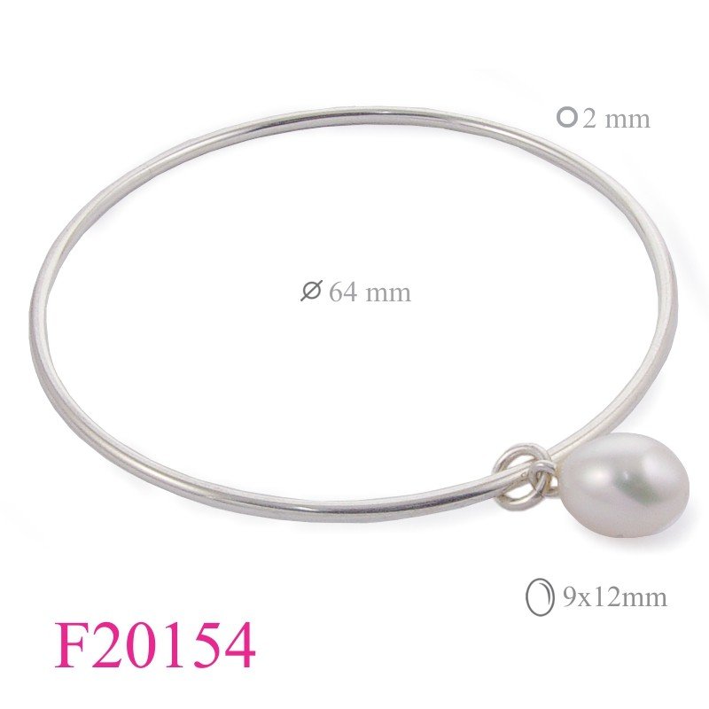 Bangle, 2mm wire 64 inside diameter and hanging oval FW pert.