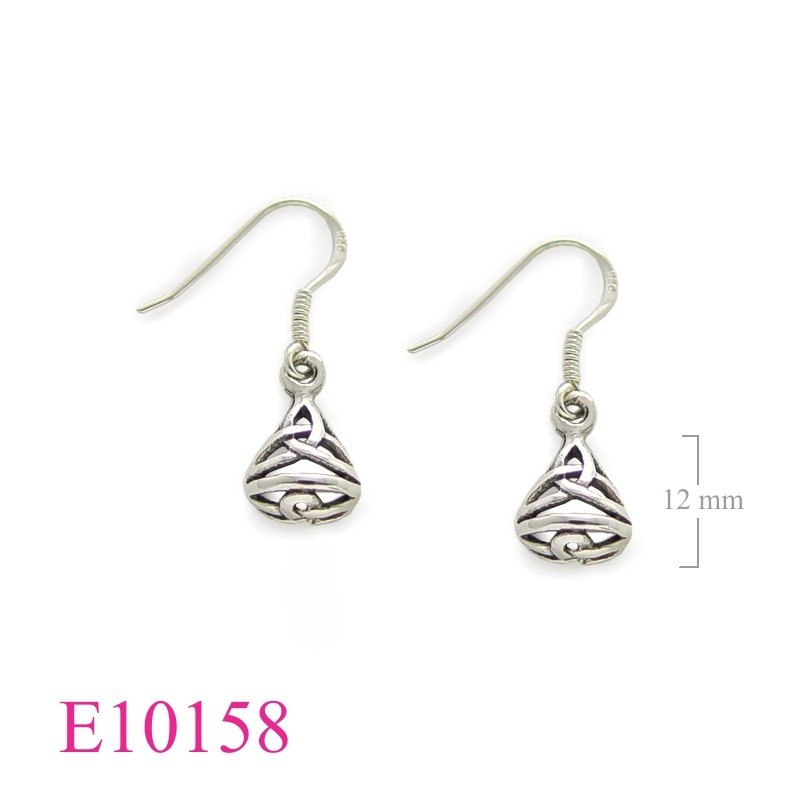 Earrings, celtic drop shape.