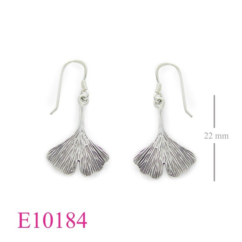 Earrings, ginkgo leaf.