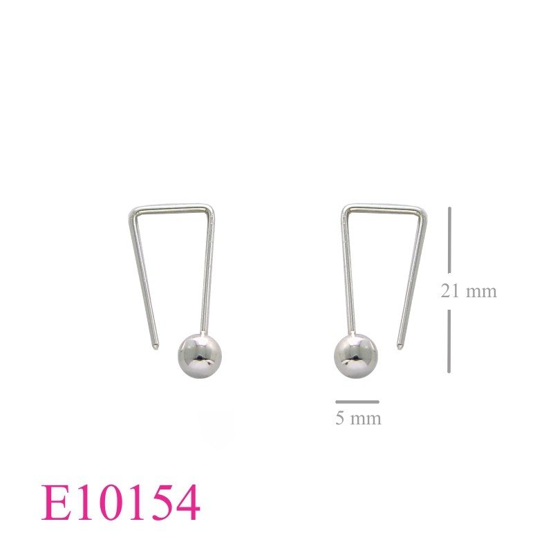 Earrings, wire with 5mm ball.